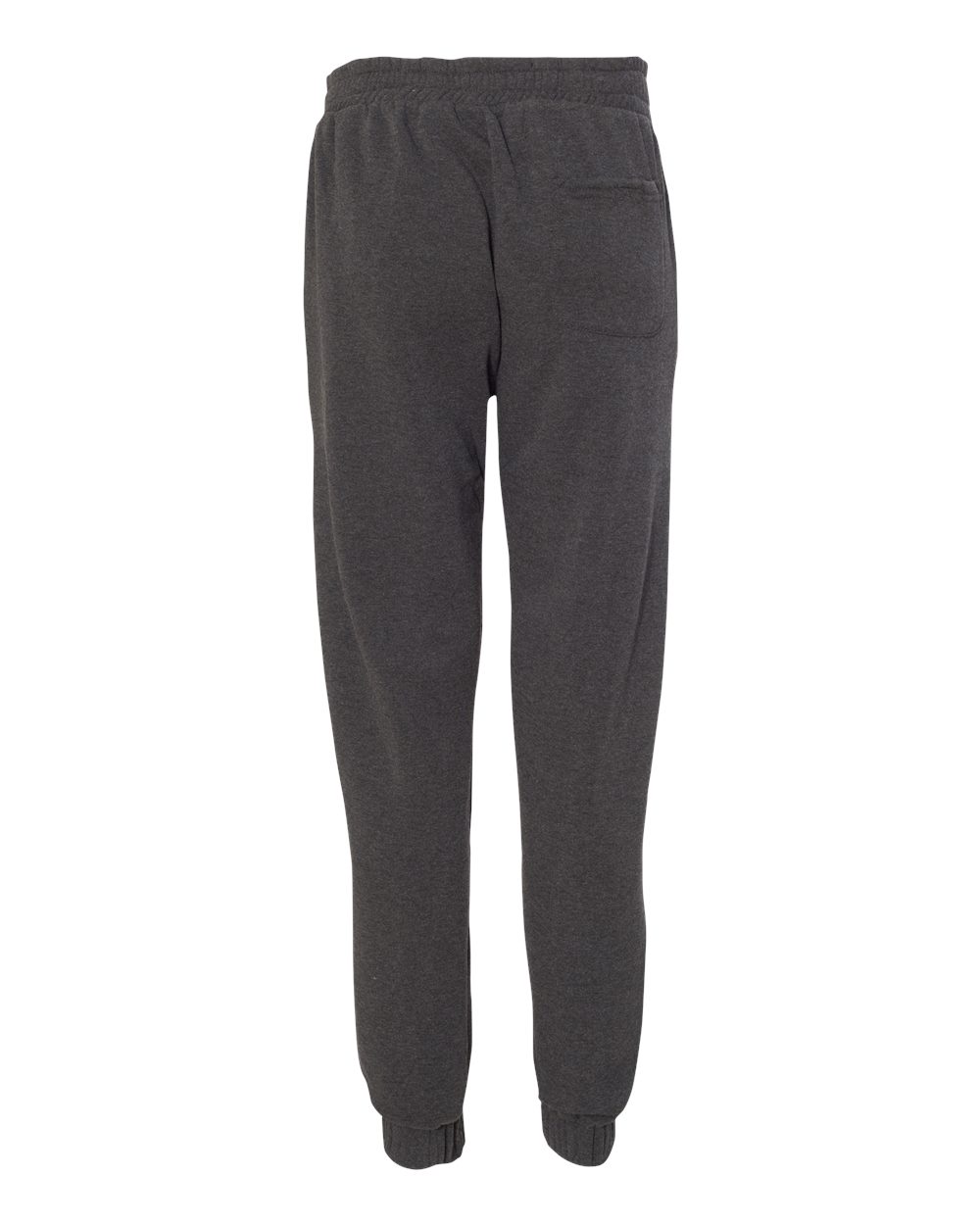 Rear View of Charcoal Heather Fleece Joggers - 8800