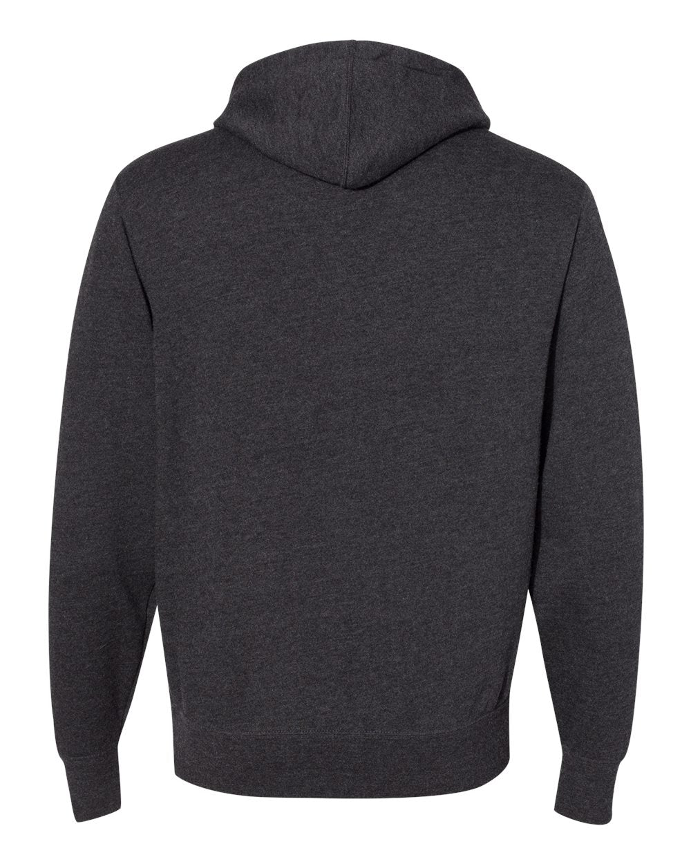 Rear View of Charcoal Heather Lightweight Hooded Sweatshirt - AFX90UN