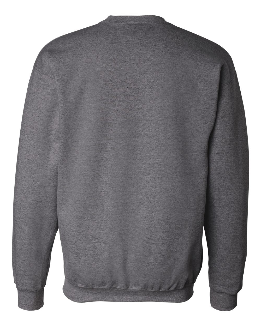 Rear View of Charcoal Heather Ultimate Cotton® Crewneck Sweatshirt - F260