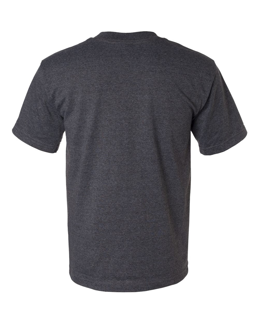 Rear View of Charcoal Heather USA-Made 50/50 T-Shirt - 1701