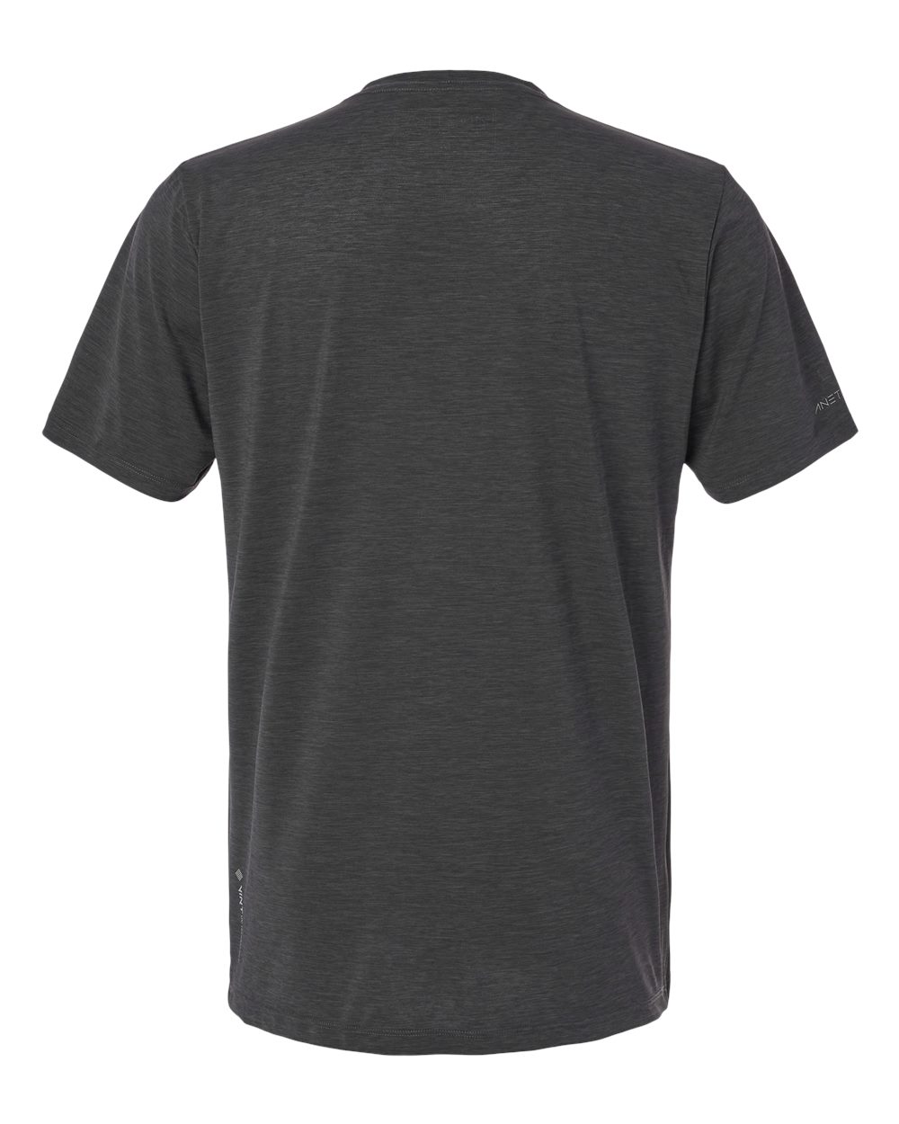 Rear View of Charcoal Heathered Low Pro Tech T-Shirt - MVLPRS8