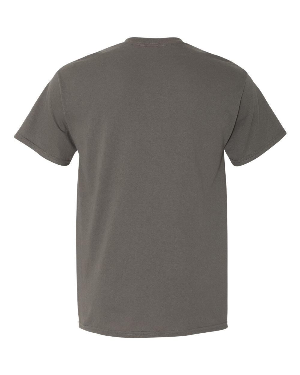 Rear View of Charcoal Heavy Cotton™ Pocket T-Shirt - 5300