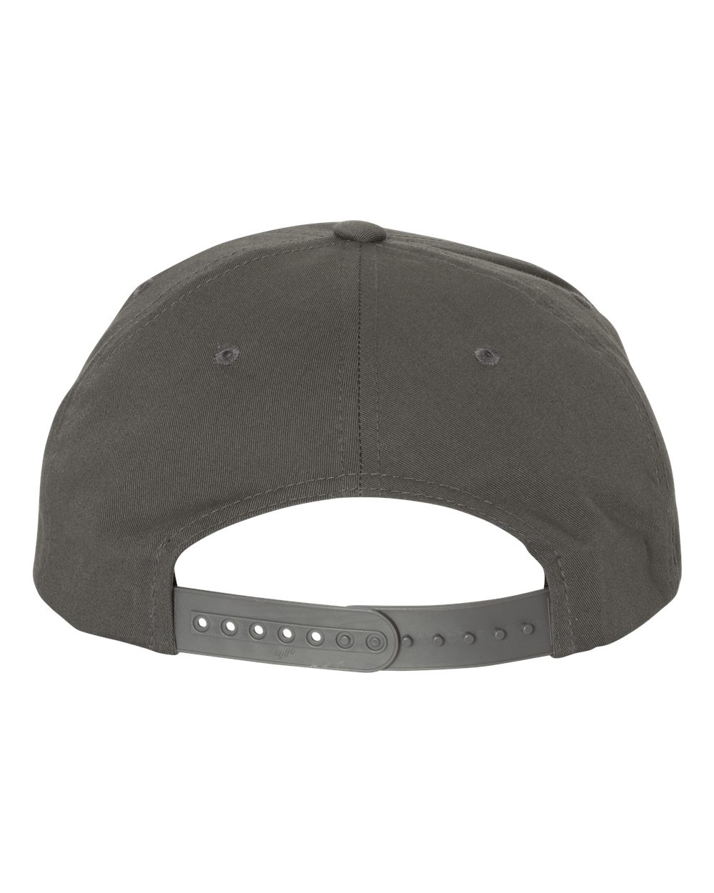 Rear View of Charcoal Lightly-Structured Five-Panel Snapback Cap - 6502