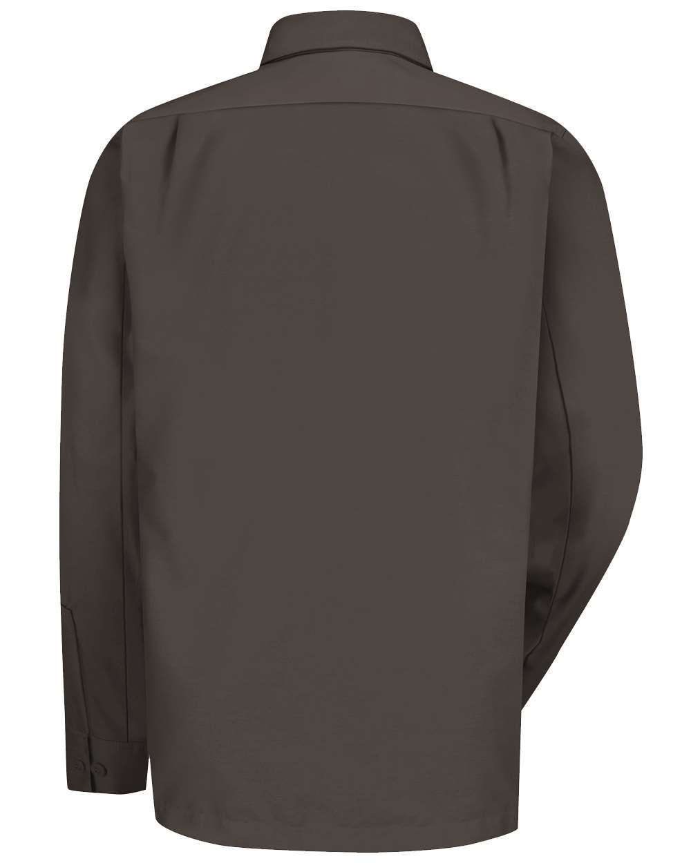 Rear View of Charcoal Long Sleeve Work Shirt - Tall Sizes - WS10T