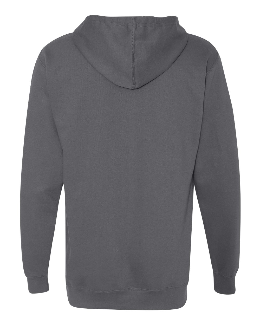 Rear View of Charcoal Midweight Hooded Sweatshirt - SS4500