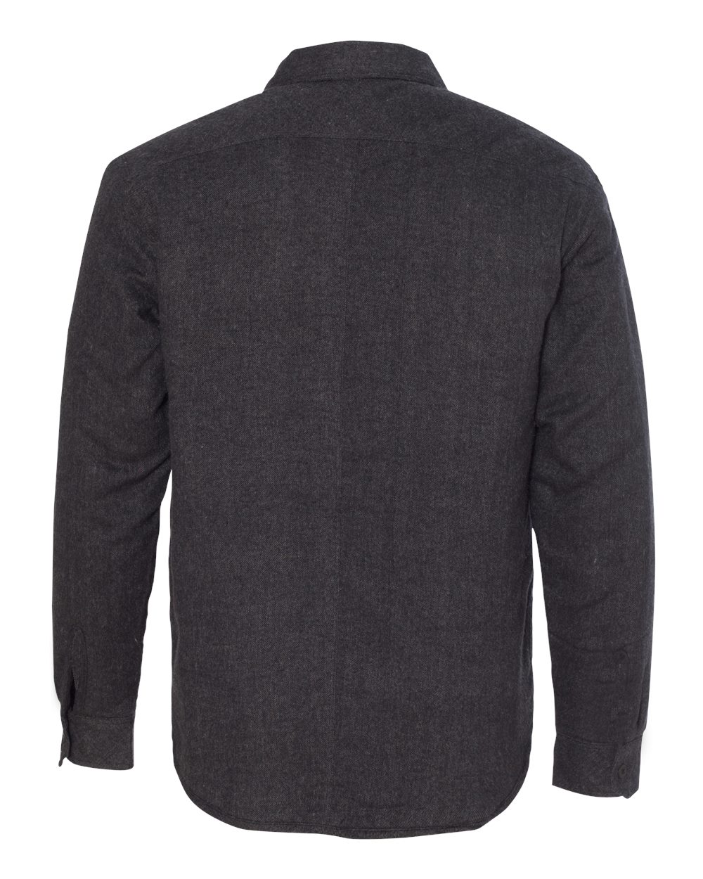 Rear View of Charcoal Quilted Flannel Shirt Jacket - 8610
