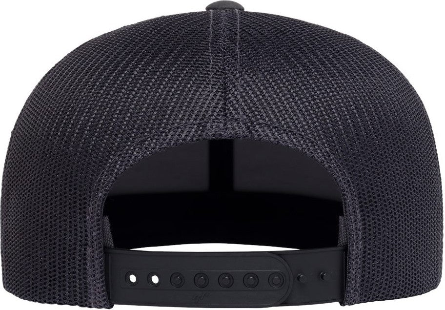 Front View of Charcoal Retro High Profile Trucker Cap - 6609