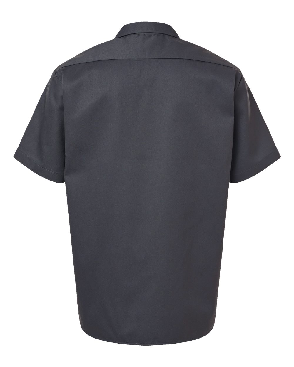 Rear View of Charcoal Short Sleeve Work Shirt - 2574