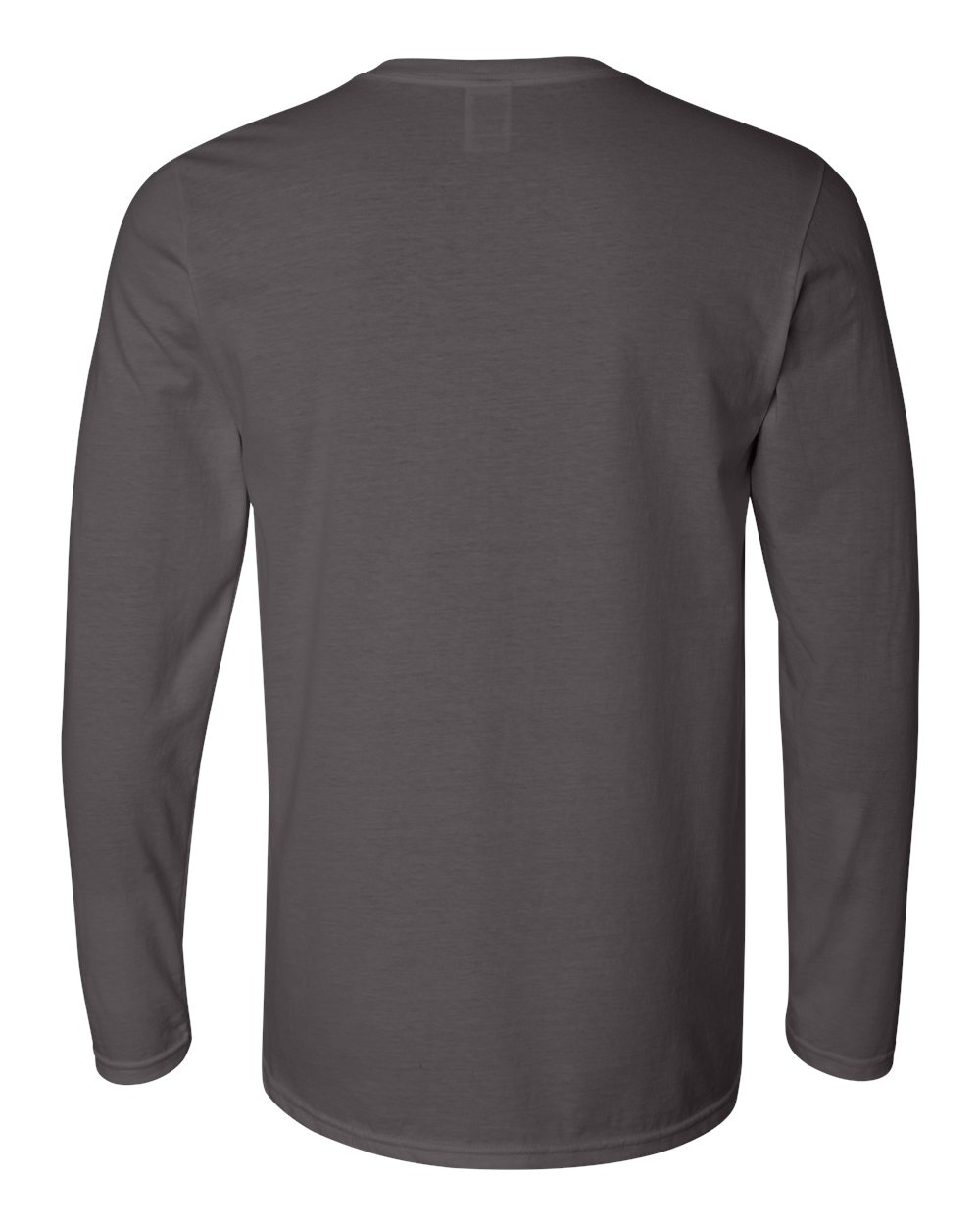 Rear View of Charcoal Softstyle® Long Sleeve T-Shirt - 64400
