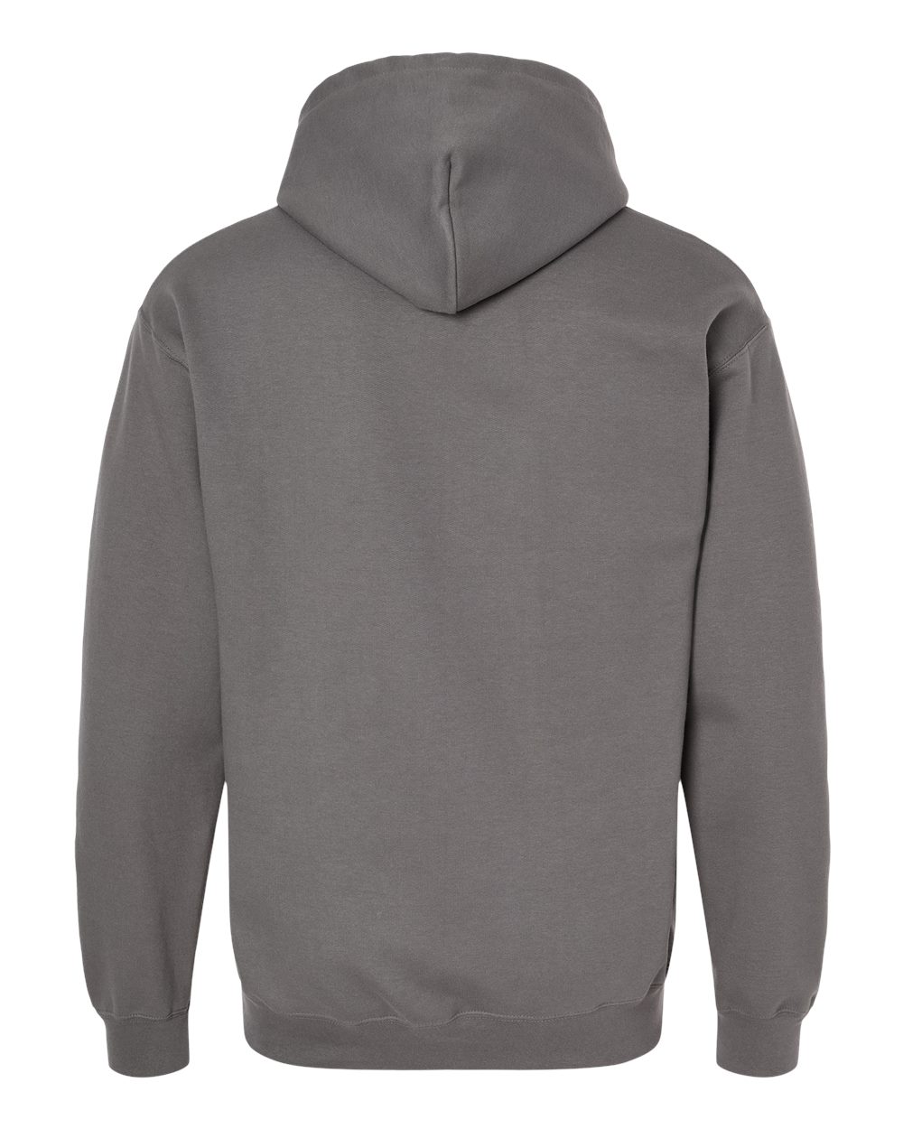 Rear View of Charcoal Softstyle® Midweight Hooded Sweatshirt - SF500