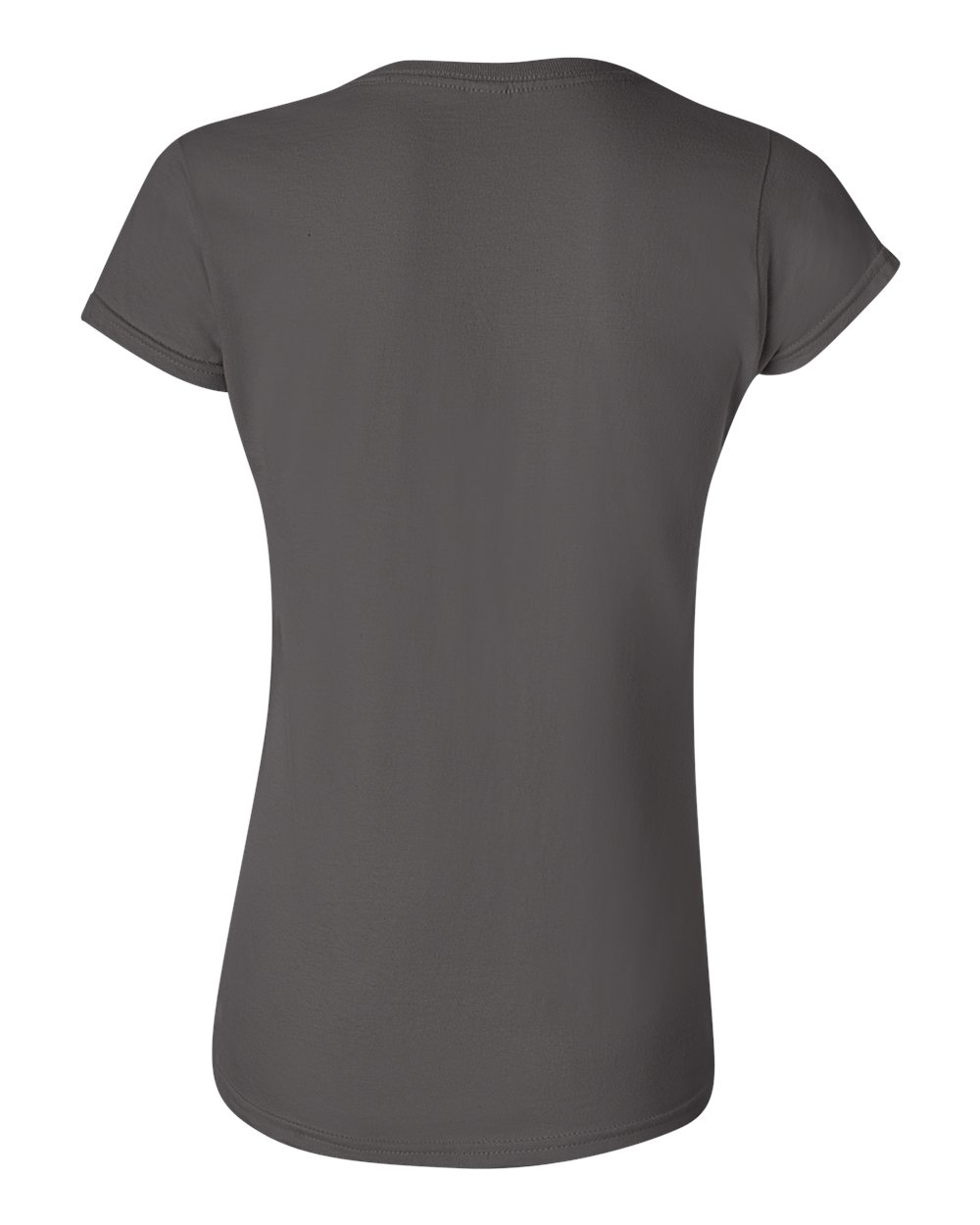 Rear View of Charcoal Softstyle® Women’s T-Shirt - 64000L