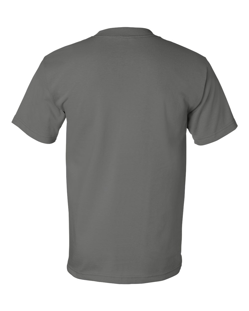 Rear View of Charcoal USA-Made Heavyweight T-Shirt - 5100