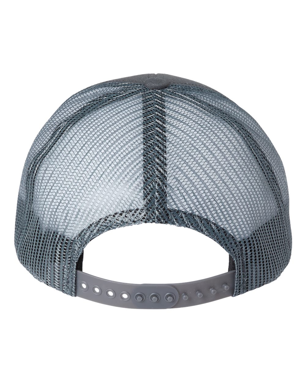 Rear View of Charcoal USA-Made Trucker Cap - USA100