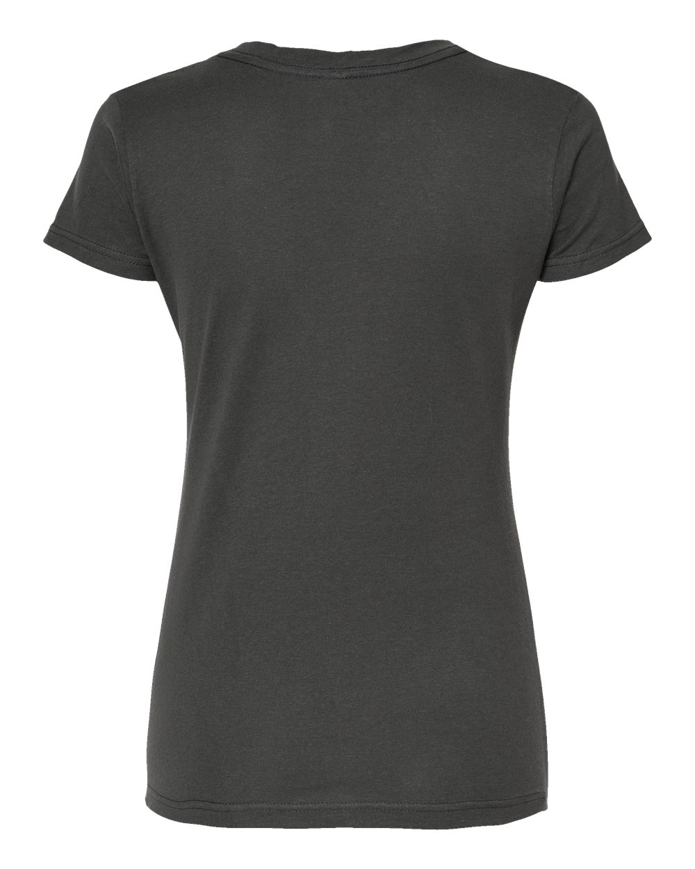 Rear View of Charcoal Women's Fine Jersey V-Neck T-Shirt - 214