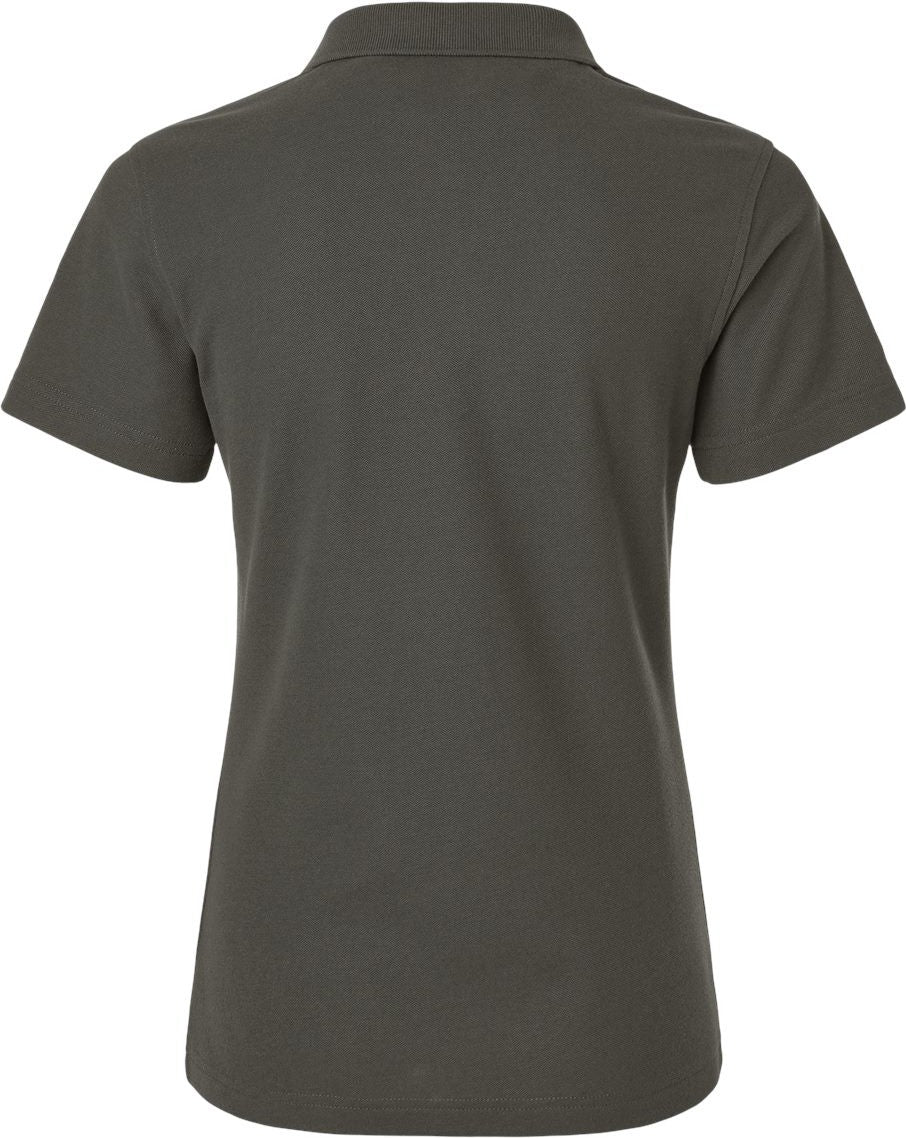 Rear View of Charcoal Women's Pique Polo - 62800L