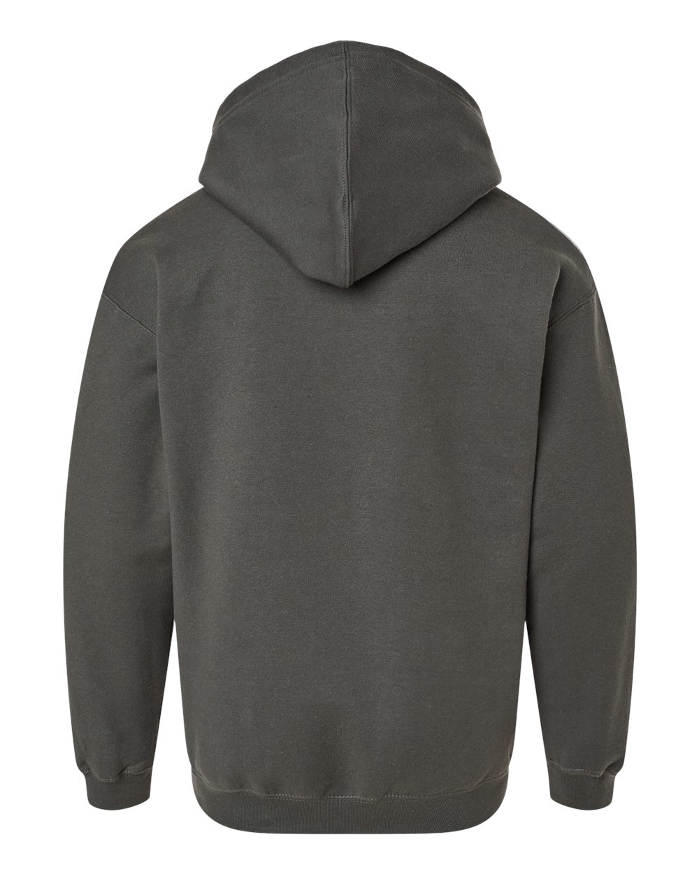 Rear View of Charcoal Youth Hooded Sweatshirt - 320Y