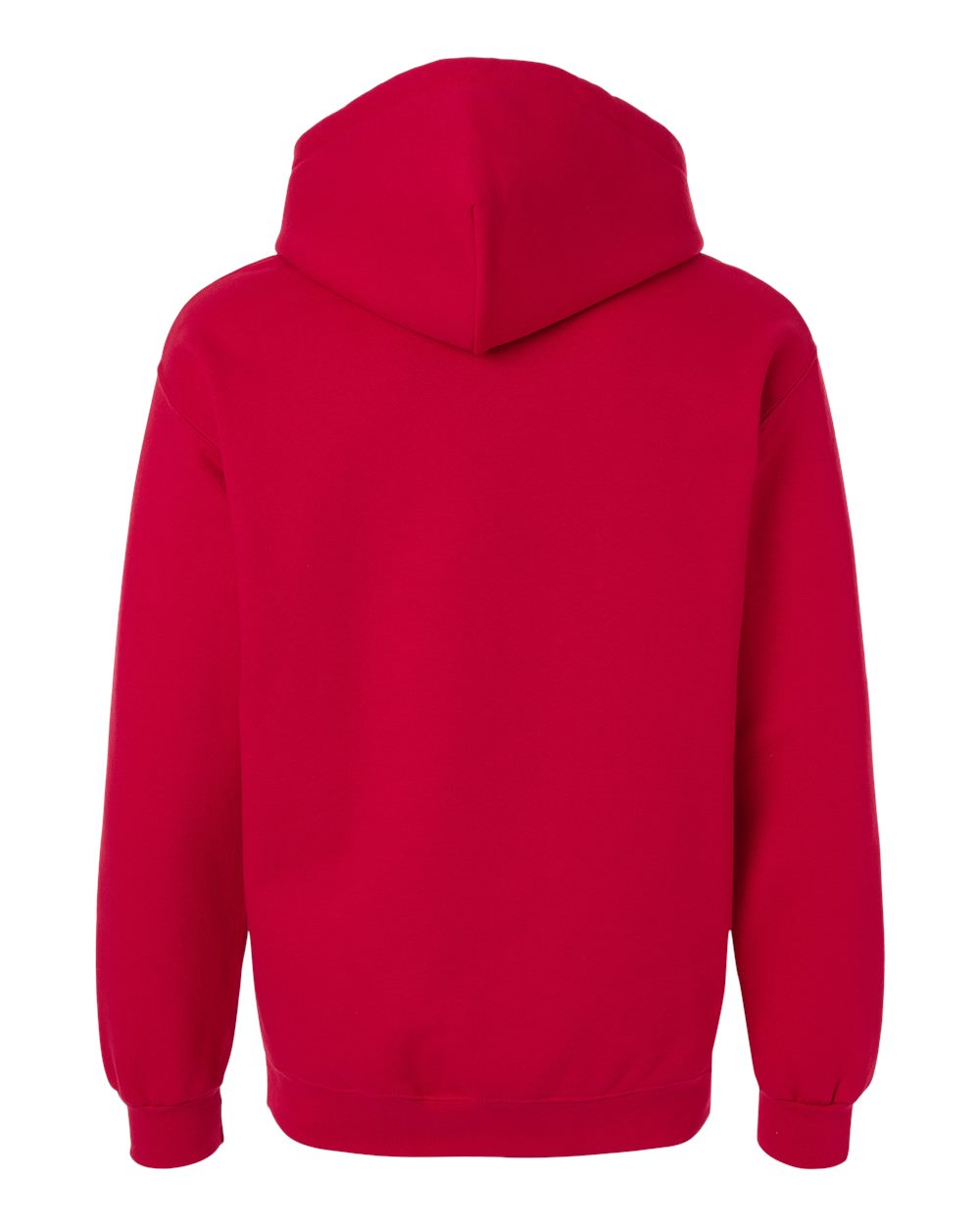 Rear View of Cherry Red Hammer™ Maxweight Hooded Sweatshirt - 19500