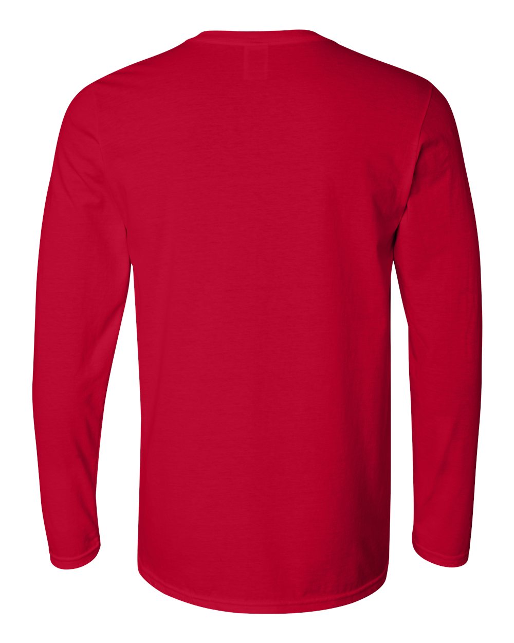 Rear View of Cherry Red Softstyle® Long Sleeve T-Shirt - 64400