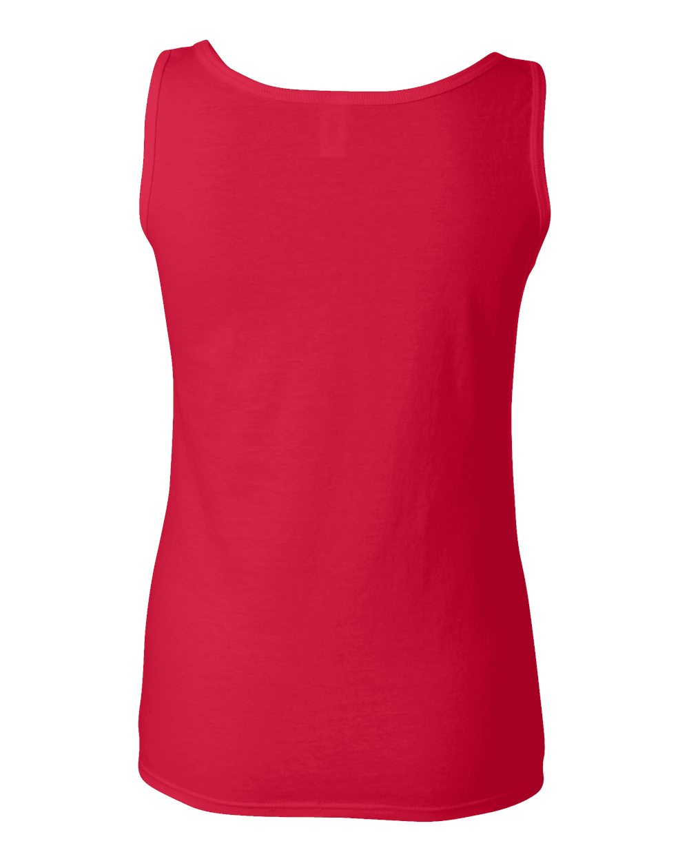Rear View of Cherry Red Softstyle® Women’s Tank Top - 64200L