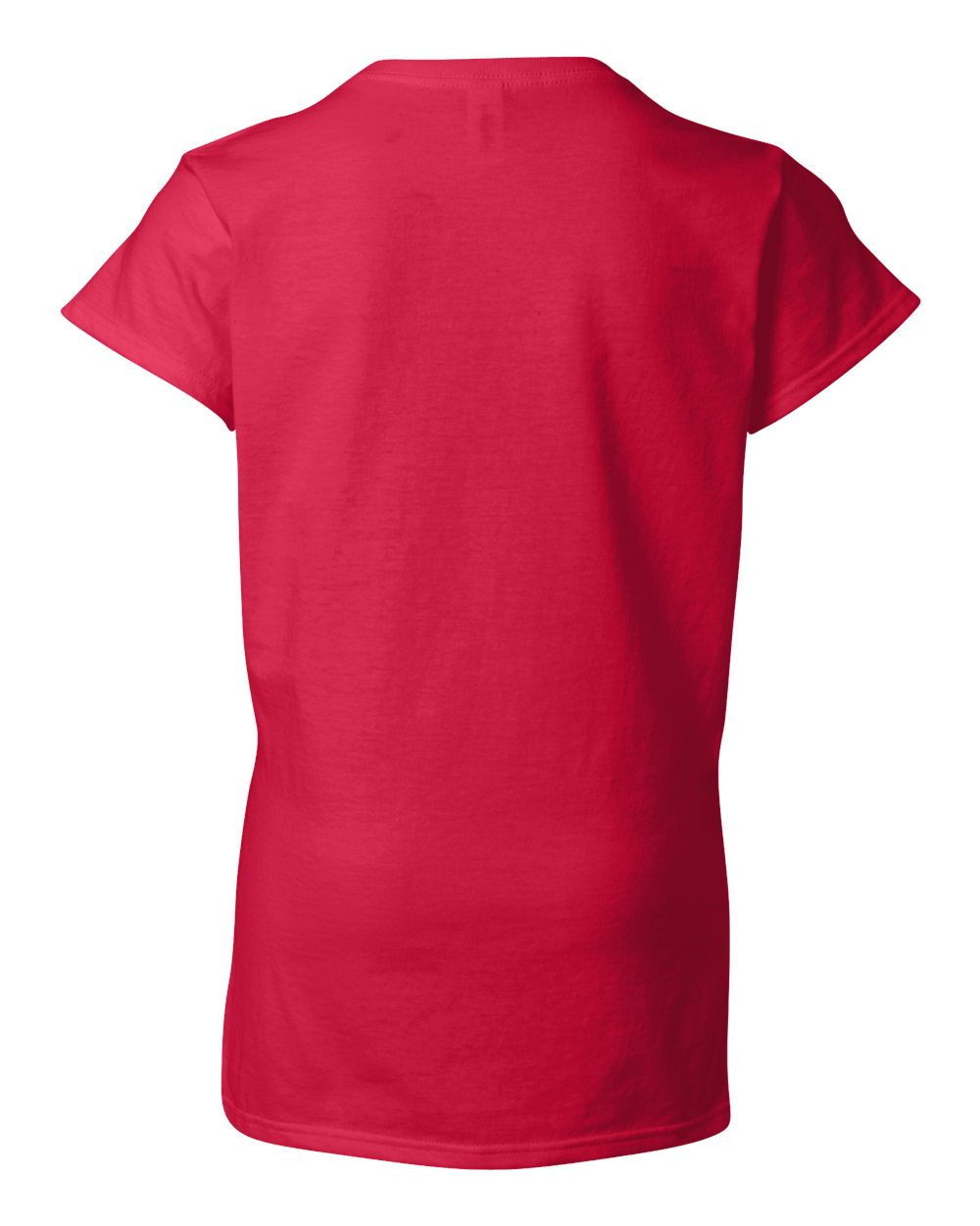 Rear View of Cherry Red Softstyle® Women’s V-Neck T-Shirt - 64V00L