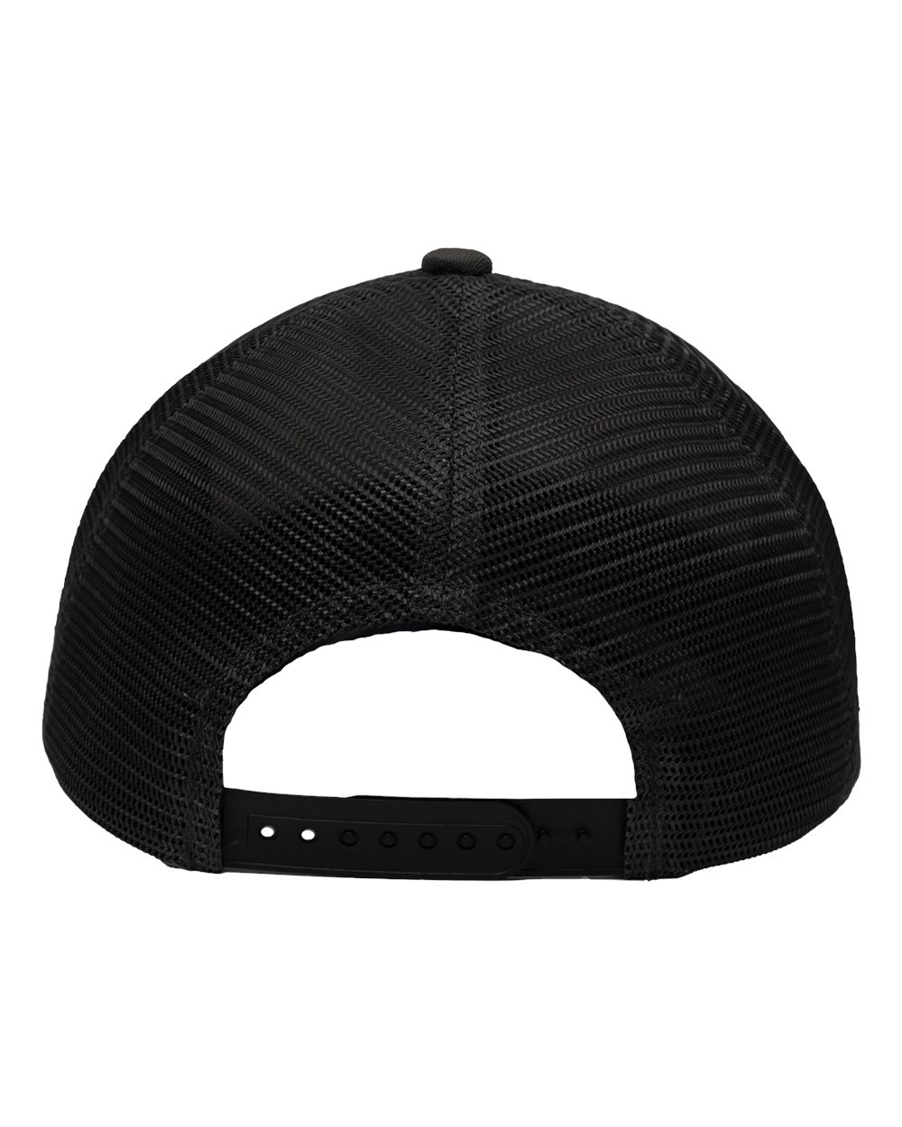Rear View of Chino Charcoal/ Black Traditional Lo-Pro Mesh Back Trucker Fit Cap - SP1450