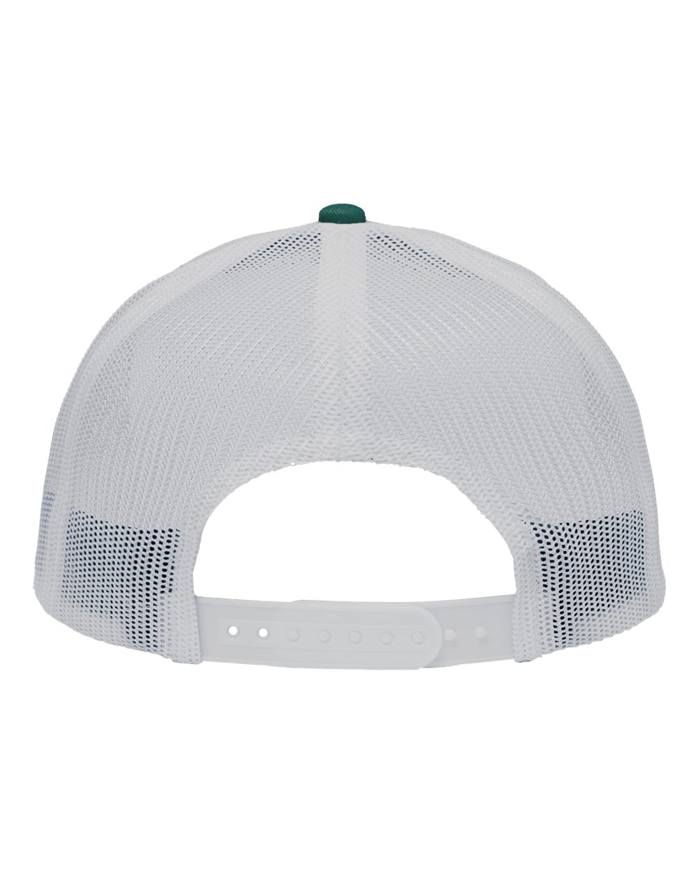 Rear View of Chino Forest Green/ White Traditional Lo-Pro Mesh Back Trucker Fit Cap - SP1450