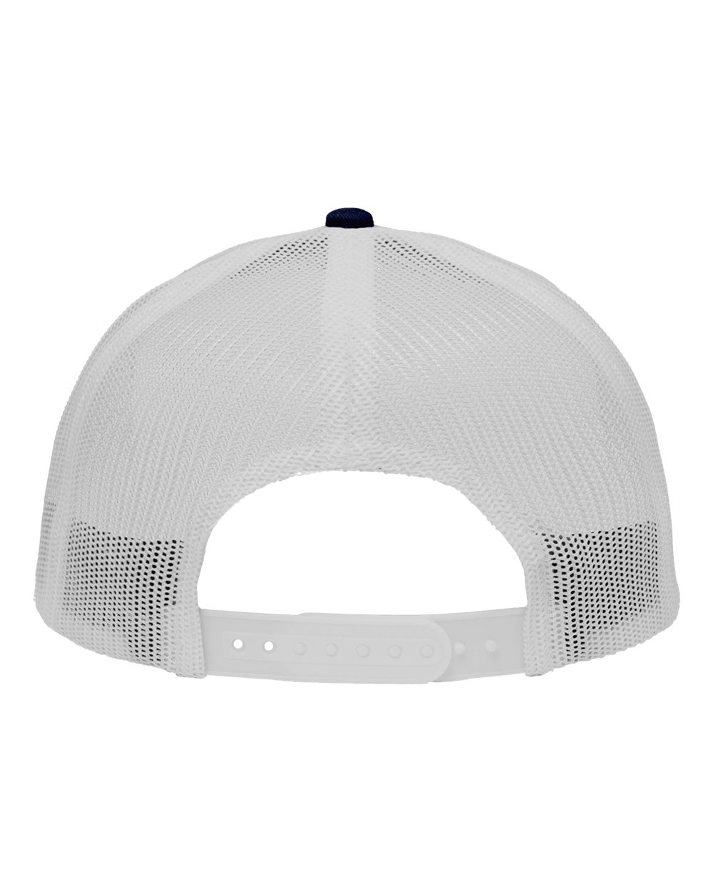 Rear View of Chino Navy/ White Traditional Lo-Pro Mesh Back Trucker Fit Cap - SP1450
