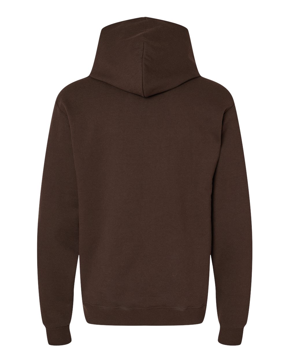 Rear View of Chocolate Brown Powerblend® Hooded Sweatshirt - S700