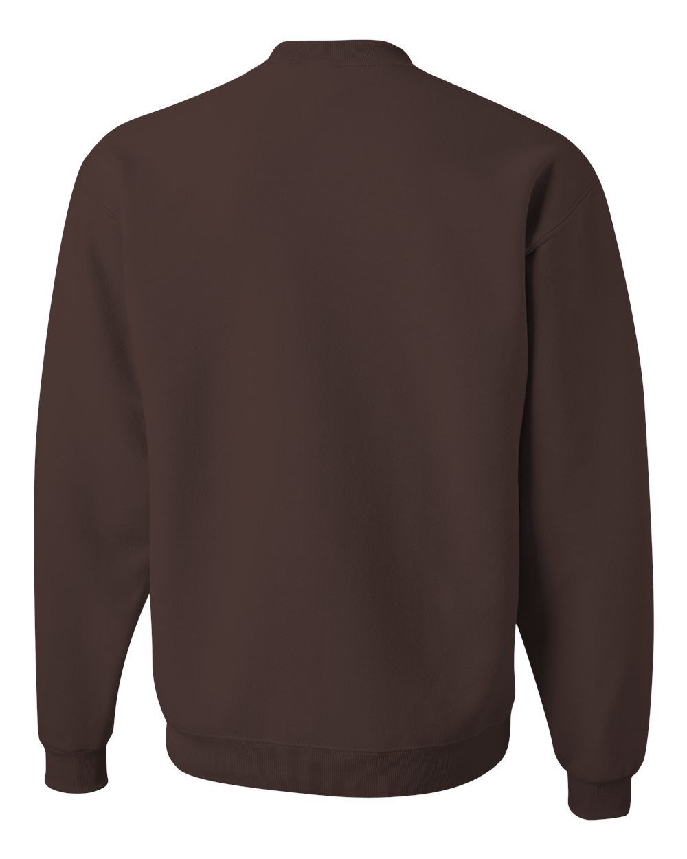 Rear View of Chocolate NuBlend® Crewneck Sweatshirt - 562MR