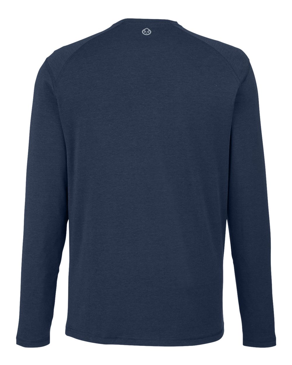 Rear View of Classic Navy Carrollton Fitness Long Sleeve T-Shirt - TM310