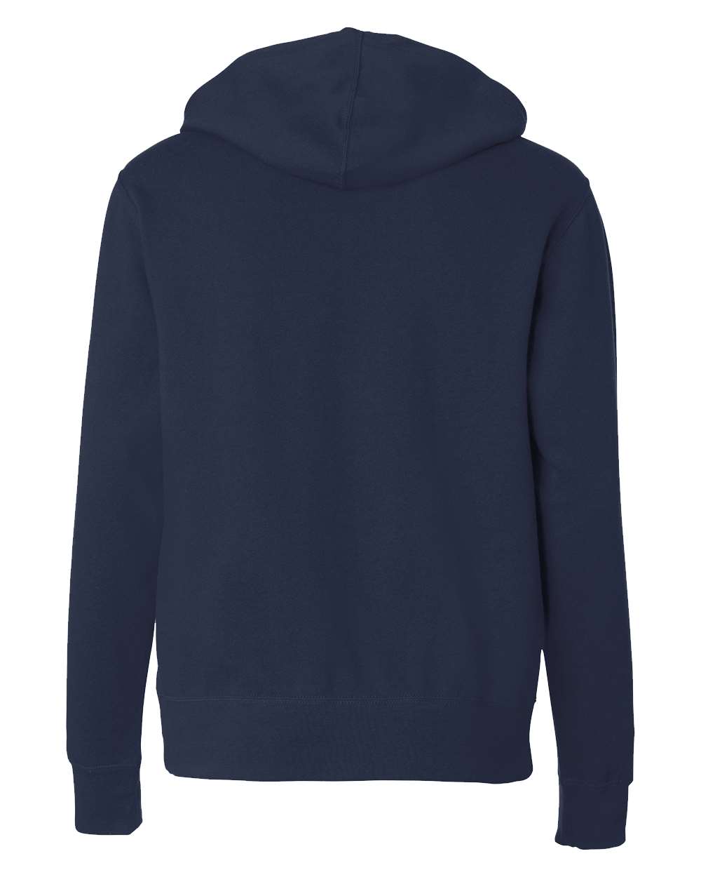 Rear View of Classic Navy Lightweight Full-Zip Hooded Sweatshirt - AFX90UNZ