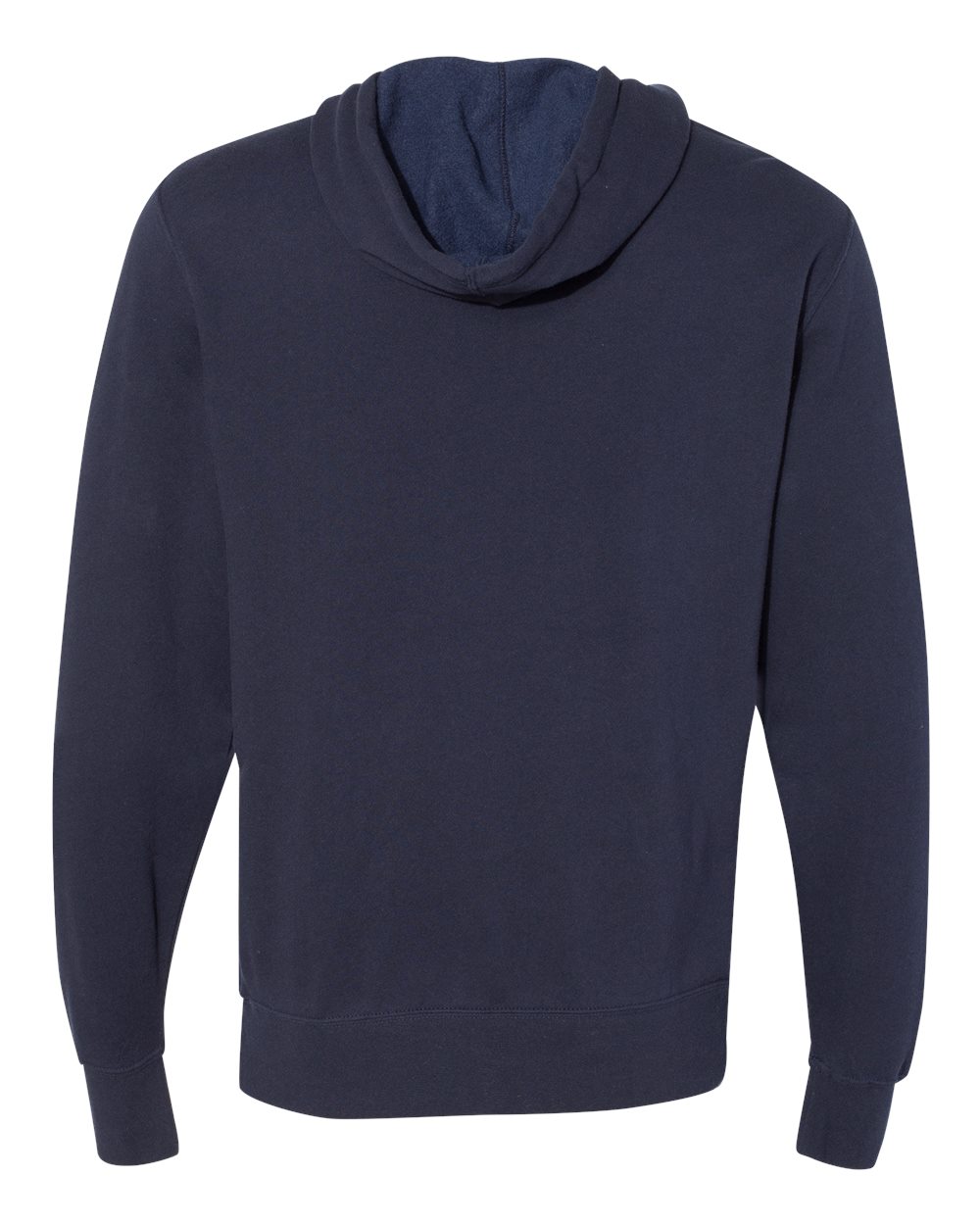 Rear View of Classic Navy Lightweight Hooded Sweatshirt - AFX90UN