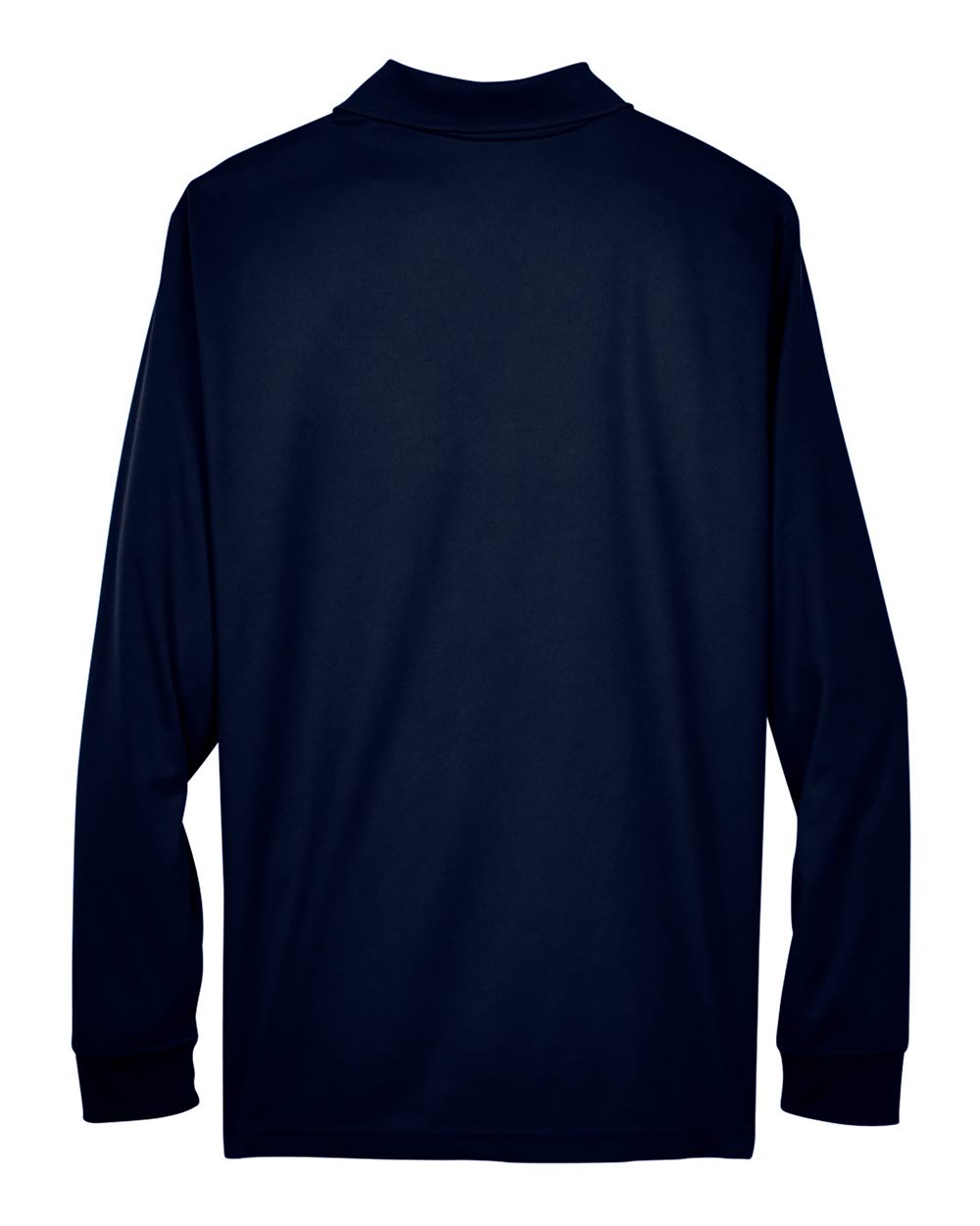 Rear View of Classic Navy Men's Tall Pinnacle Performance Long Sleeve Piqué Polo - 88192T