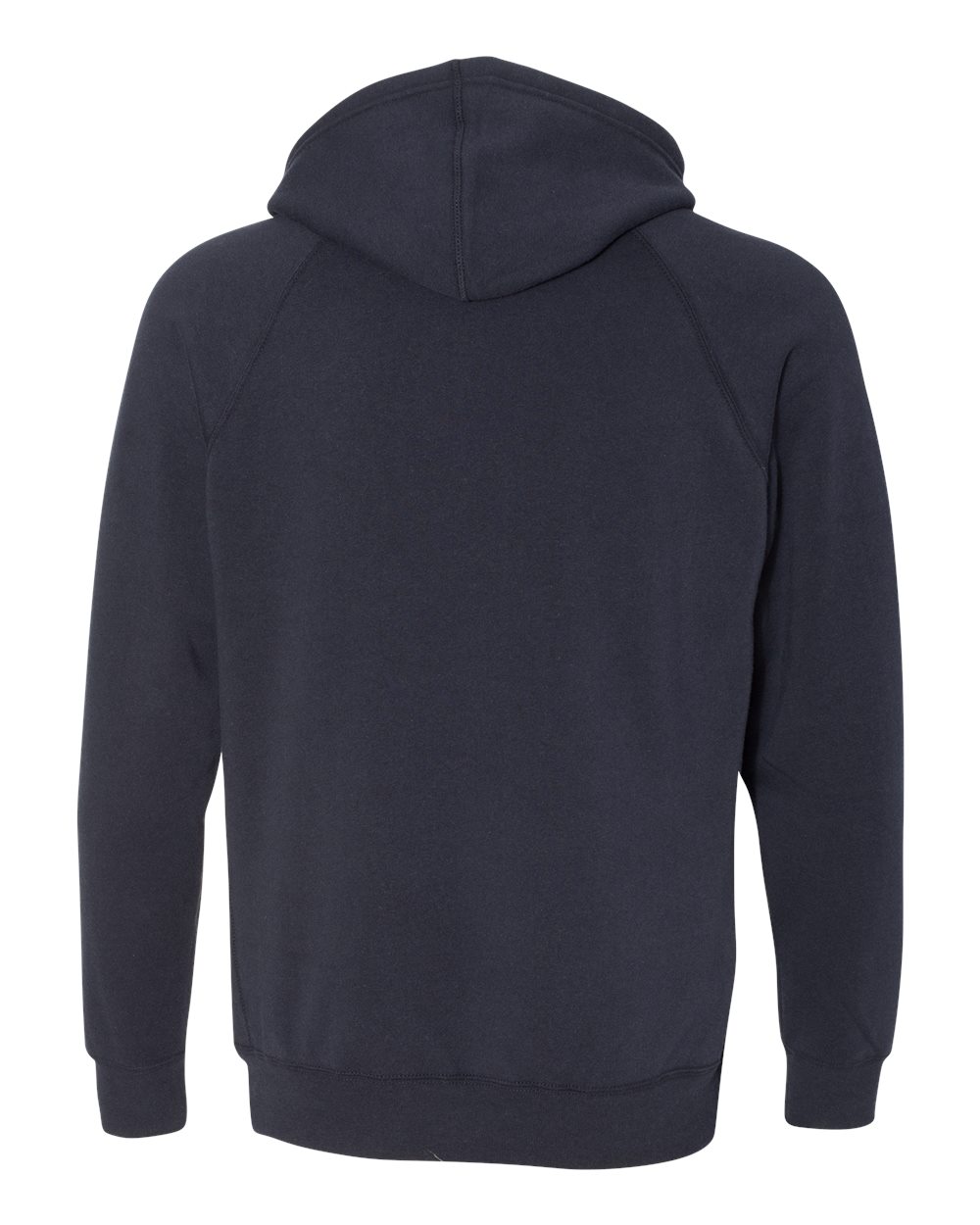 Rear View of Classic Navy Special Blend Raglan Hooded Sweatshirt - PRM33SBP