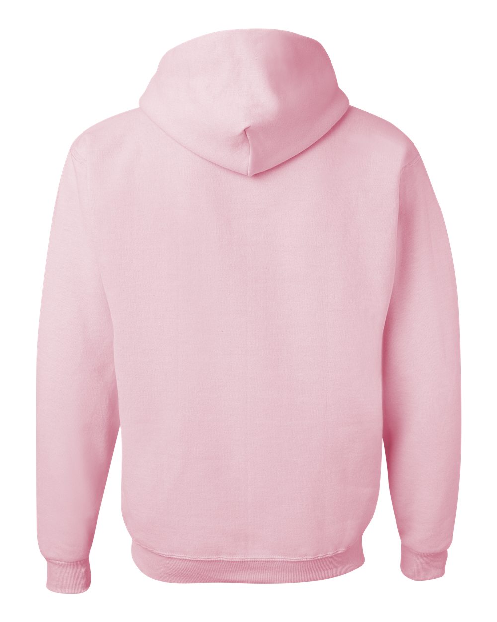 Rear View of Classic Pink NuBlend® Hooded Sweatshirt - 996MR