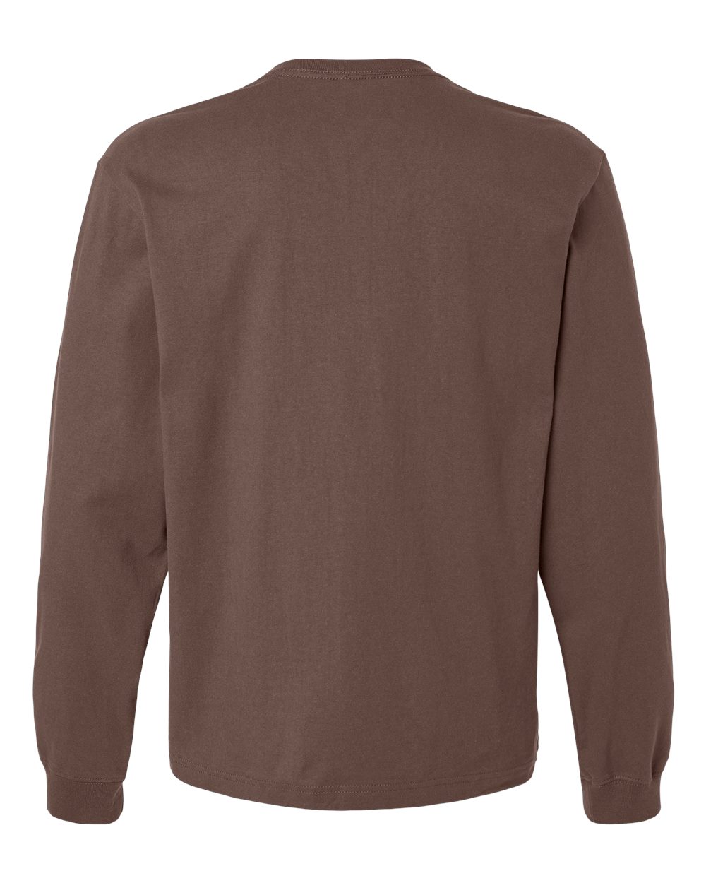 Rear View of Cocoa 7.5 oz Heavyweight Long Sleeve Tee - 4651