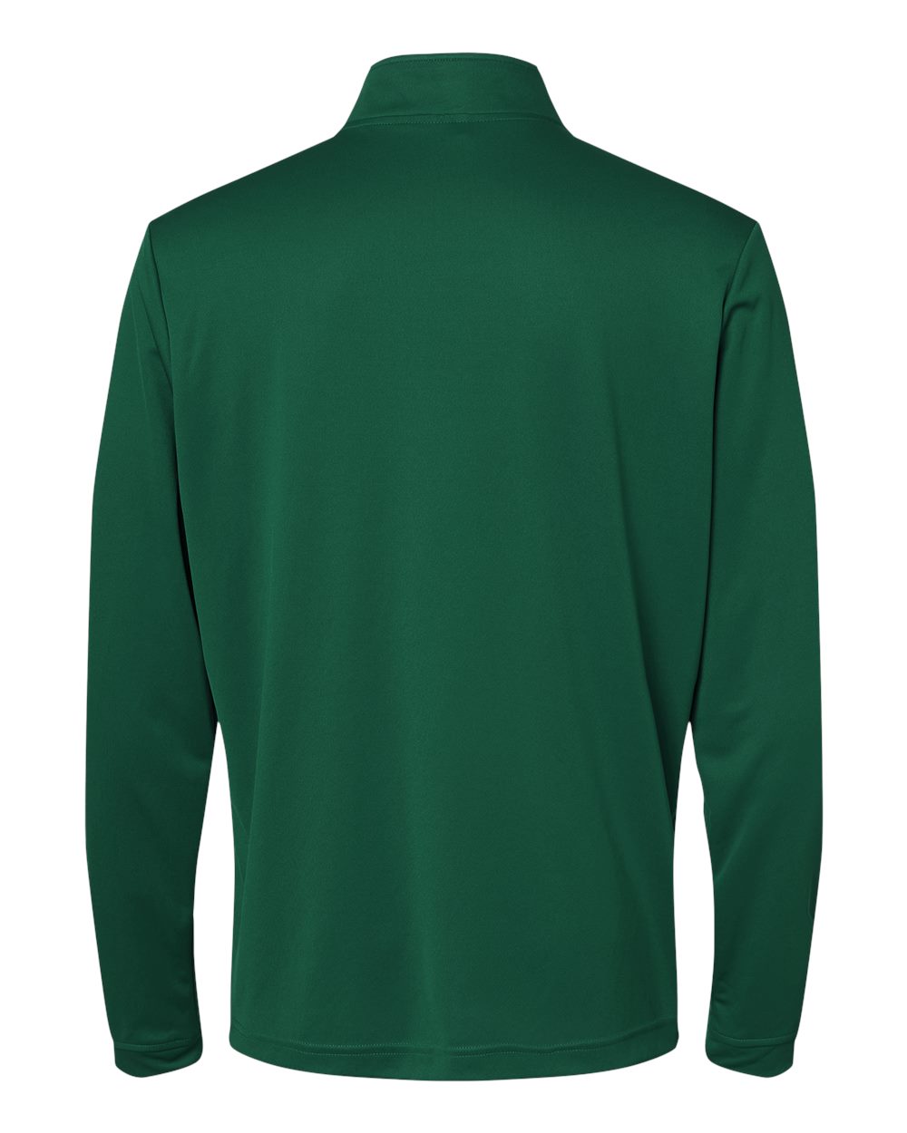 Rear View of Collegiate Green Lightweight Quarter-Zip Pullover - A401