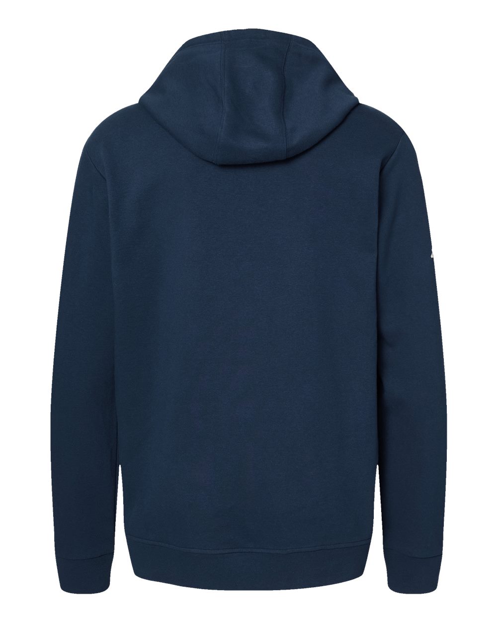 Rear View of Collegiate Navy Fleece Hooded Sweatshirt - A432