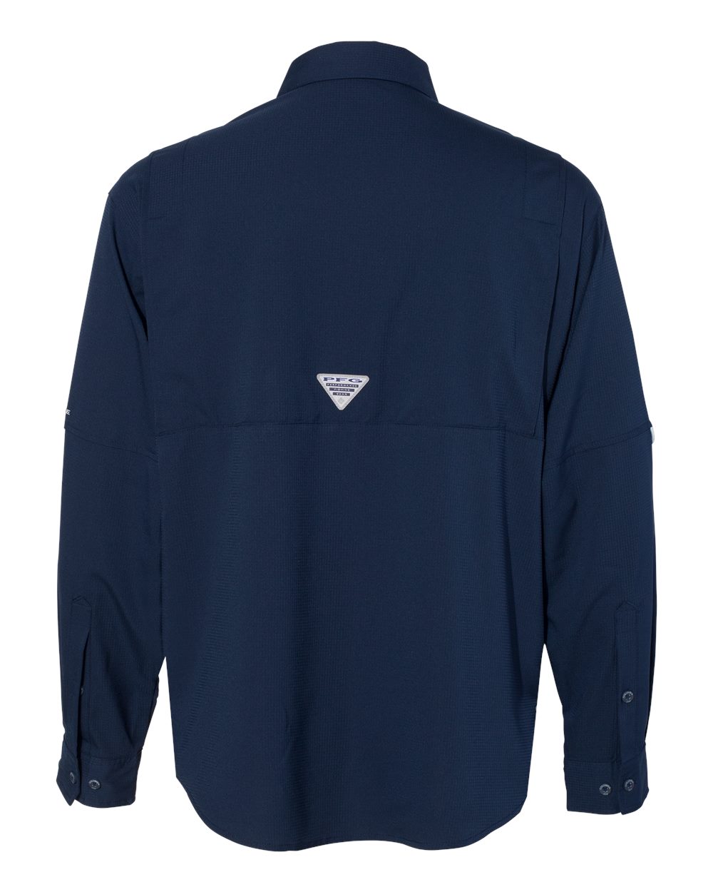 Rear View of Collegiate Navy PFG Tamiami™ II Shirt - 212467