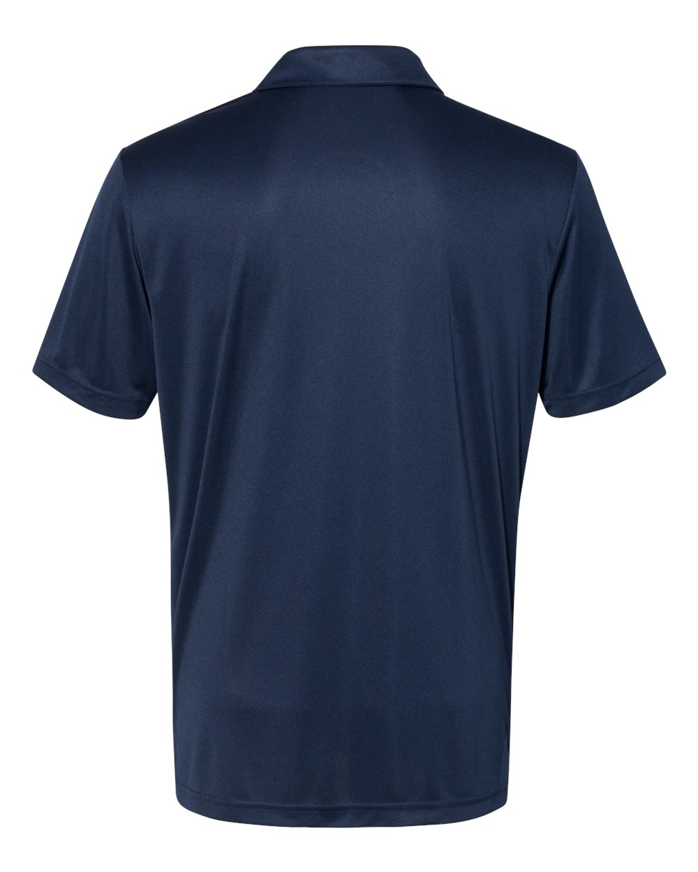 Rear View of Collegiate Navy/ White 3-Stripes Chest Polo - A324