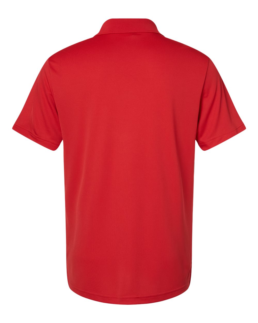 Rear View of Collegiate Red Performance Polo - A230