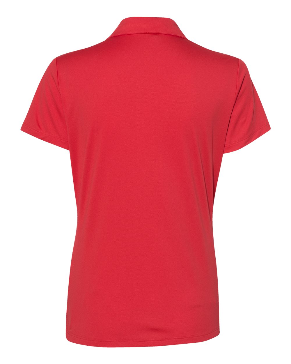 Rear View of Collegiate Red Women's Performance Polo - A231