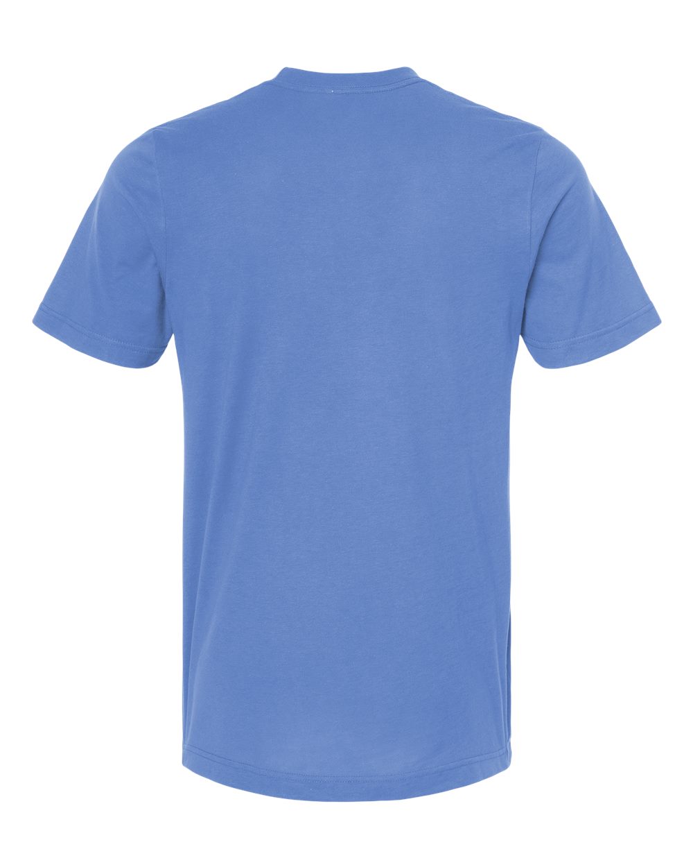 Rear View of Columbia Blue Combed Cotton T-Shirt - 602