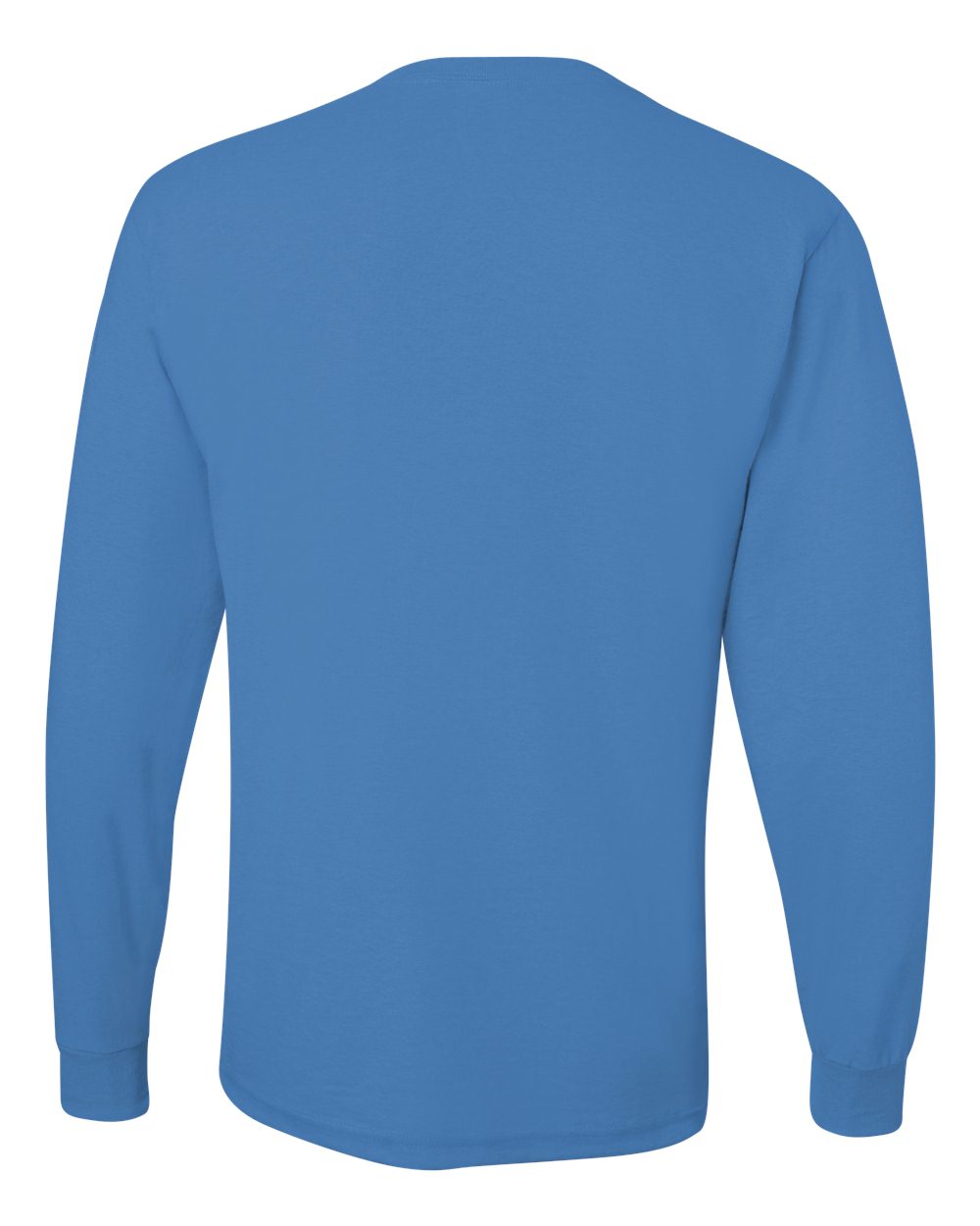 Rear View of Columbia Blue Dri-Power® Long Sleeve 50/50 T-Shirt - 29LSR