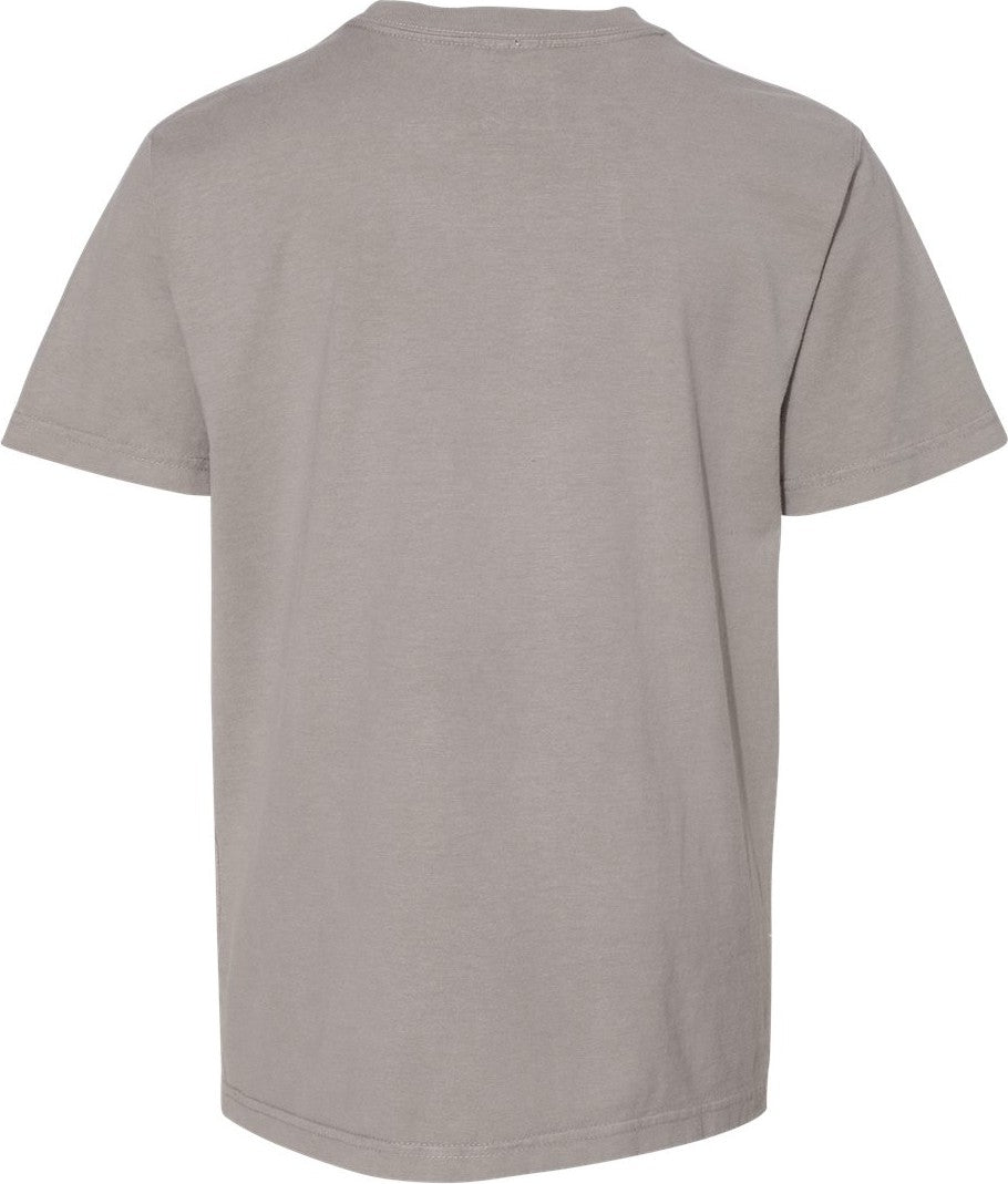 Rear View of Concrete Grey Garment-Dyed Youth T-Shirt - GDH175