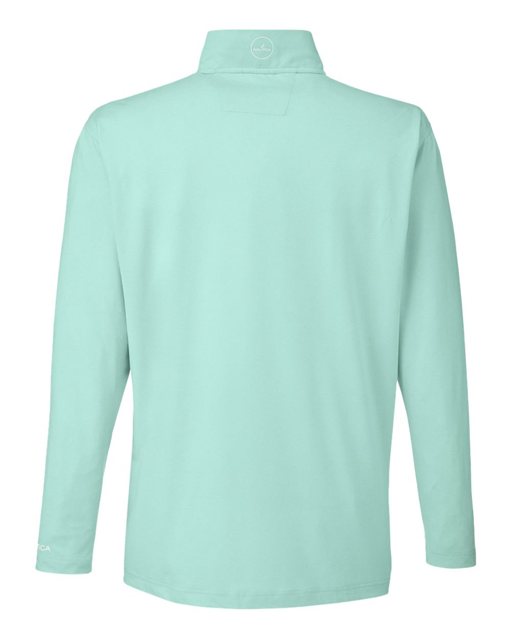 Rear View of Cool Mint Saltwater Quarter-Zip Pullover - N17924