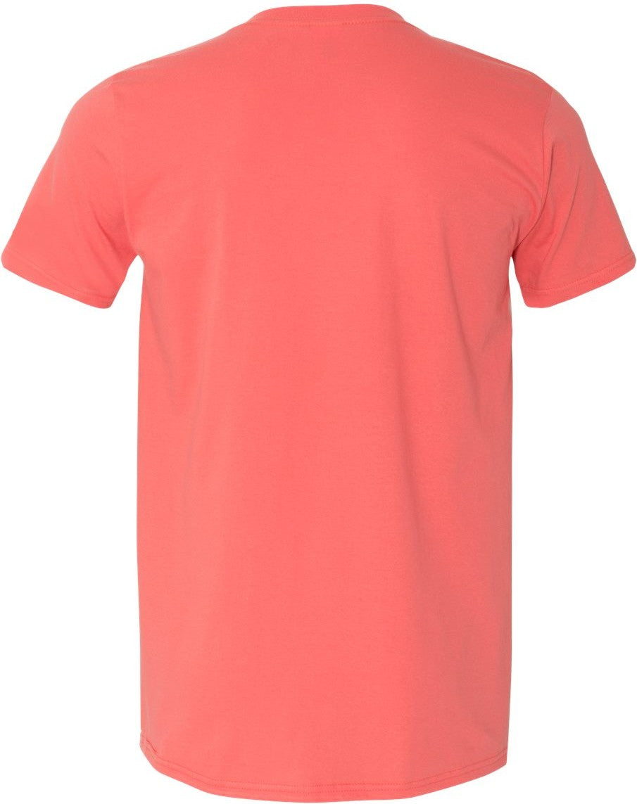 Rear View of Coral Silk Softstyle® T-Shirt - 64000