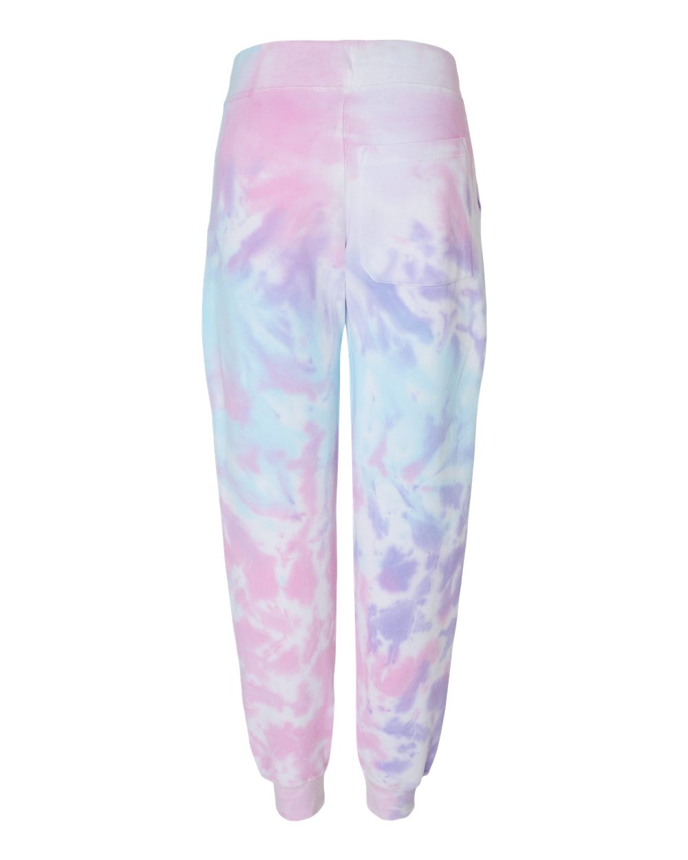 Rear View of Cotton Candy Tie-Dyed Joggers - 8999