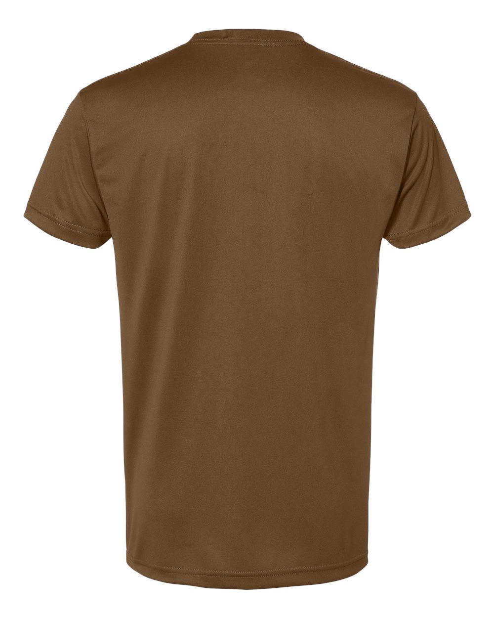 Rear View of Coyote Brown USA-Made Performance T-Shirt - 5300