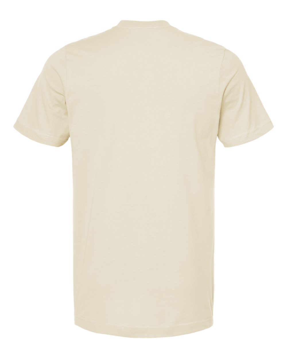 Rear View of Cream Combed Cotton T-Shirt - 602